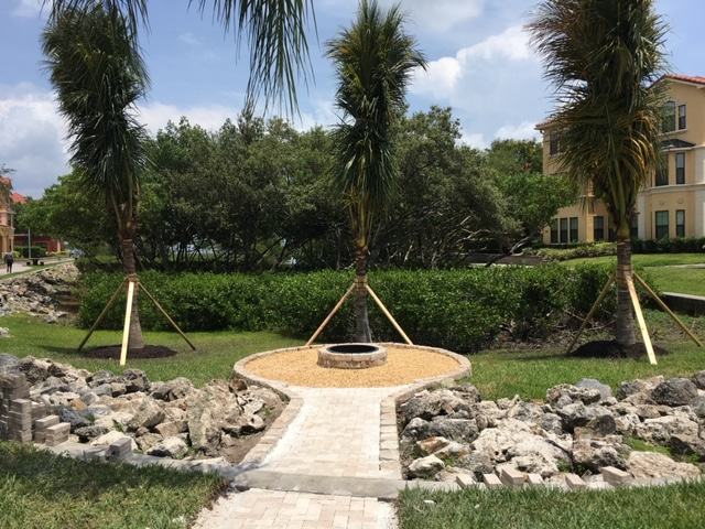 Newly constructed firepit at Grand Venezia